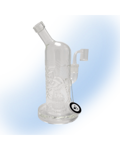 Milkyway Glass Chakra Sandblasted Fire Polished Dab Bubbler 8"