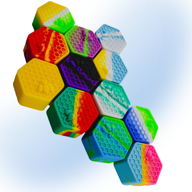 Hexagon Honeycomb Bee Dab Wax Silicone Containers | 26ml | ArtistPipes