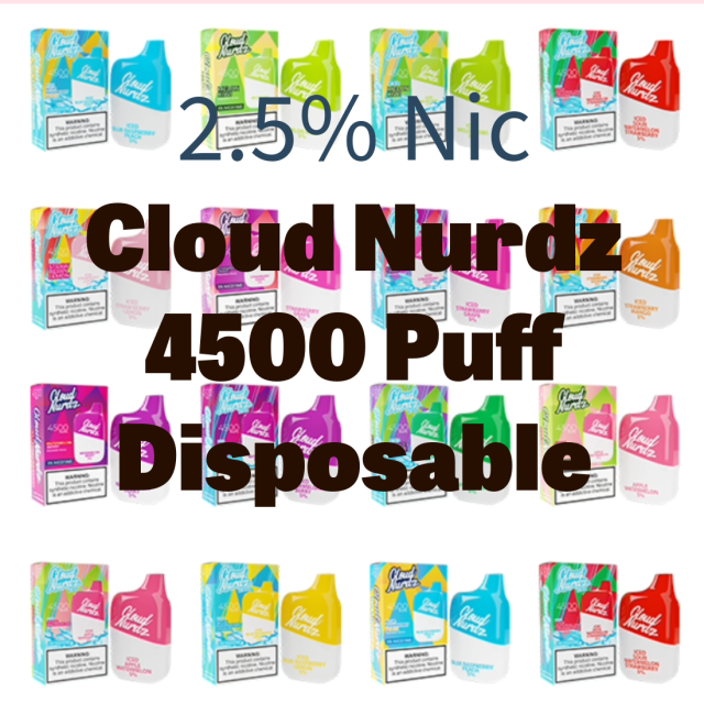 Experience vaping perfection with Cloud Nurdz 2.5% Nicotine Rechargeable Disposable Vape. Sleek, convenient, and packed with rich flavor, it's the ultimate vaping companion.