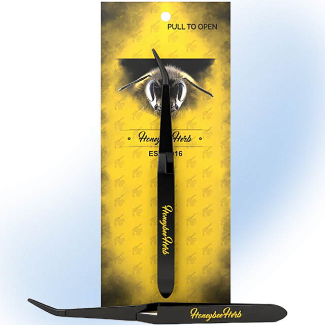Heavy Duty Metal Dabbing Tweezers with bent curve handle by Honeybee Herb