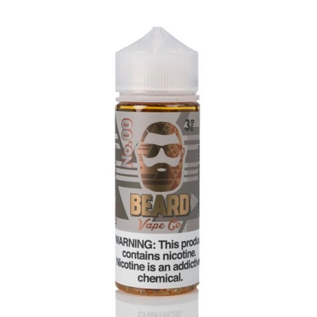 bottle of beard vape co's no 00 freebase e liquid. Cappuccino Tobacco. Yum
