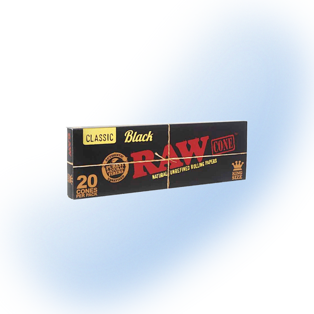 Raw Black Classic Cones | King Size | 20 Count Box