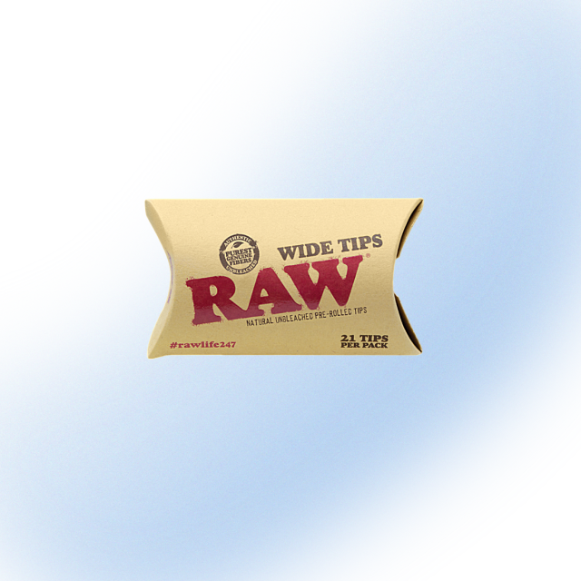 Raw Wide Pre-Rolled Tips | 21 Count Pack