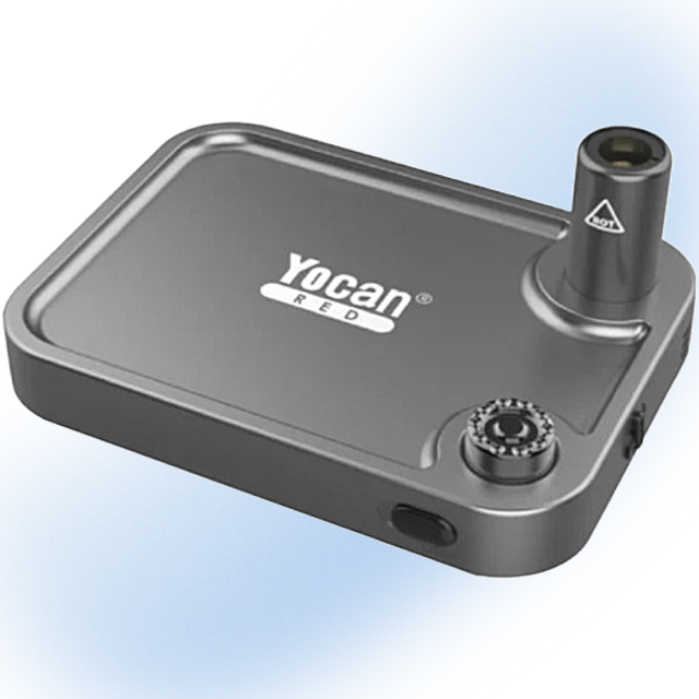 yocan Red Slate Torch featuring Piezo ignition and adjustable flame technology.
