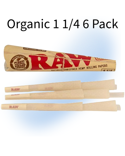 RAW Organic Hemp Cones natural color pre-rolled with paper straw
