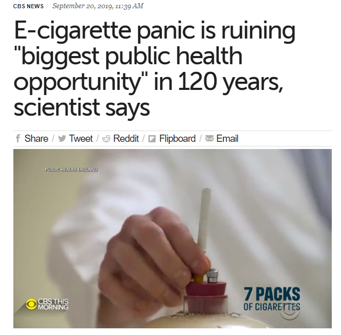 E-cigarette panic is ruining "biggest public health opportunity" in 120 years, scientist says