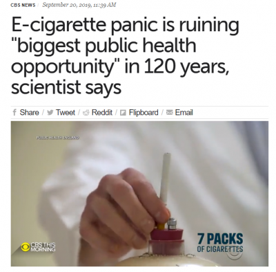 E-cigarette panic is ruining "biggest public health opportunity" in 120 years, scientist says